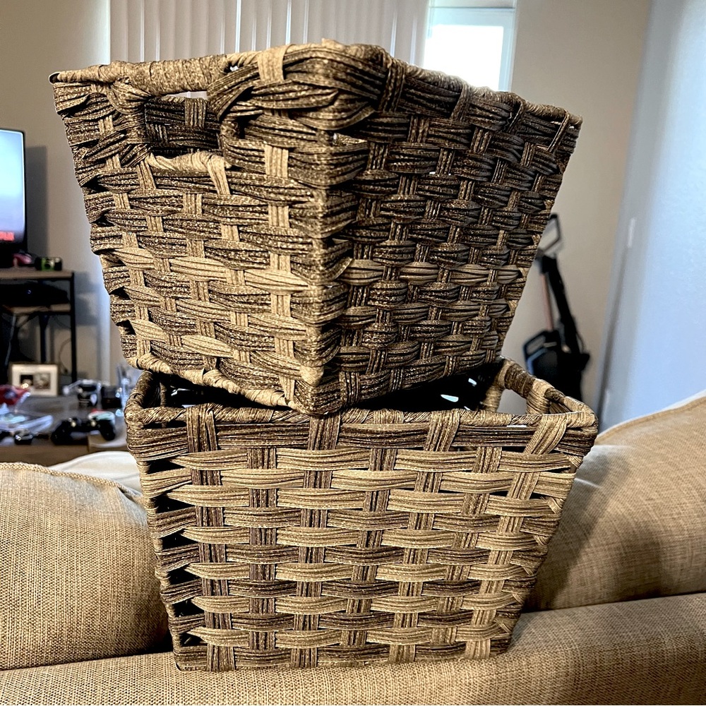 Whitmor gray wash baskets 11”(L) X 9.5”(W) X 7.5”(H)